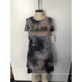 Ink tie - dyed long dresses